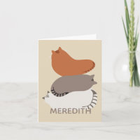 Cartões de Nota Personalizados para Gatinhos de Af