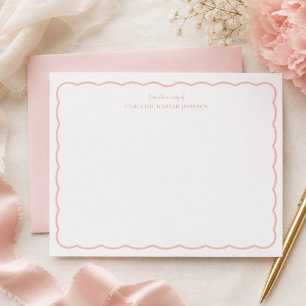 Cartões de Nota Personalizados Rosa para Chás de B