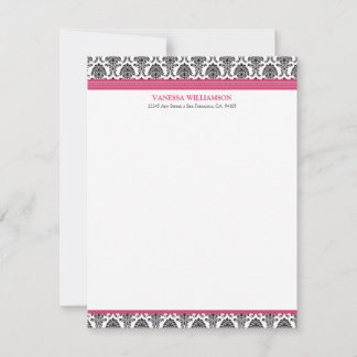 Cartões de Nota Plana (Oscar) para Damask Elegante