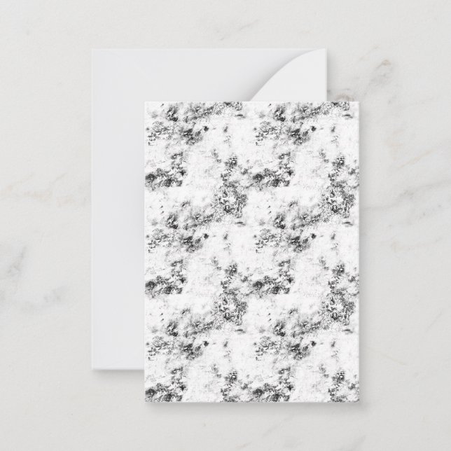 Cartões de Nota Preto e Branco Abstratos Arte Mini (Frente)