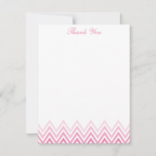 Cartões de Nota Rosa Chic Ombre Chevrons