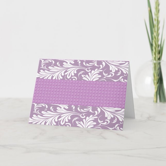 Cartões de Nota Roxo Elegante (Frente)