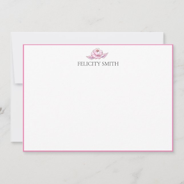 Cartões de Nota Simples Elegante Botânico Moderno  (Frente)