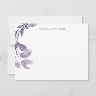 Cartões de Nota Verde Roxo Simples Elegante