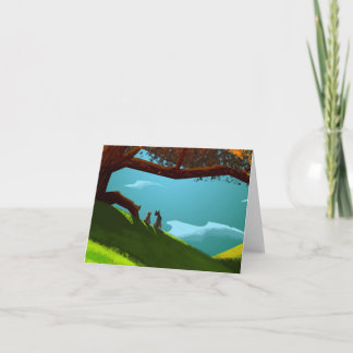 Cartões de nota vermelhos das árvores