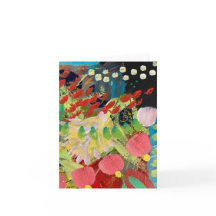 Cartões de Notas com Flores no Design Noite
