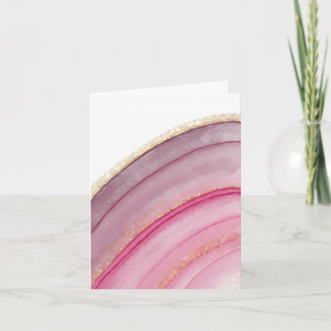 Cartões de Notas de Ágata Rosa e Dourado (Frente)