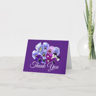 Cartões de Notas de Agradecimento Violetas Pansies