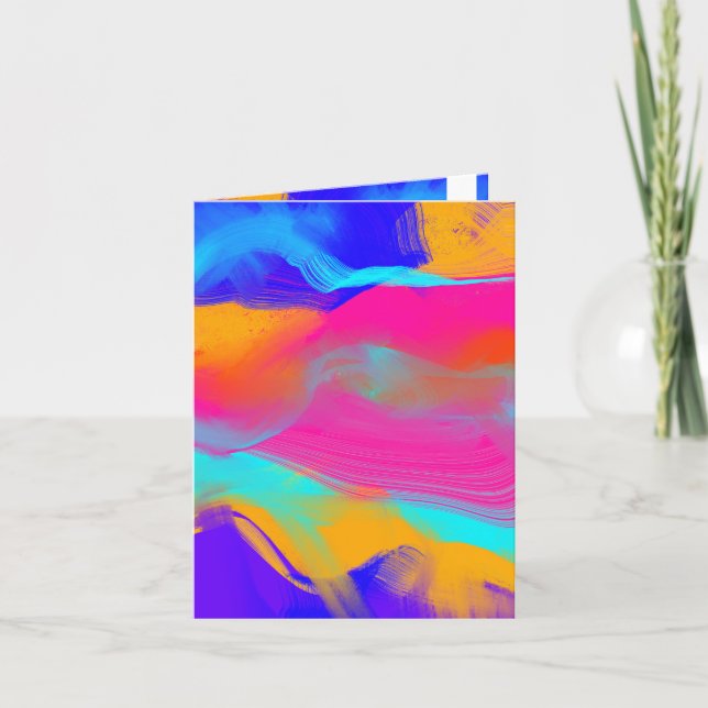 Cartões de notas de cores abstratas amarelas (Frente)