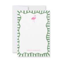 Cartões de notas de papelaria pessoal Flamingo Ros