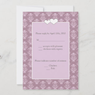 Cartões de Notas de RSVP de Casamento em Damasco R