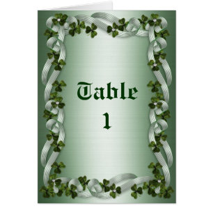 Cartões de notas de tabela Irish Wedding