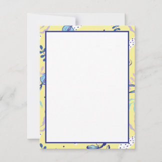 Cartões de Notas Diários com Padrão Floral Amarelo