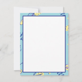 Cartões de Notas Diários com Padrão Floral Aqua