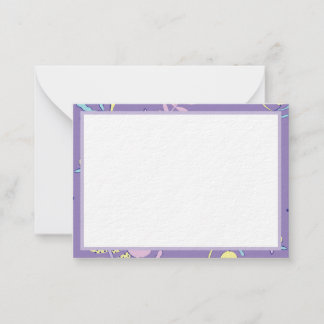 Cartões de Notas Diários com Padrão Floral Roxo