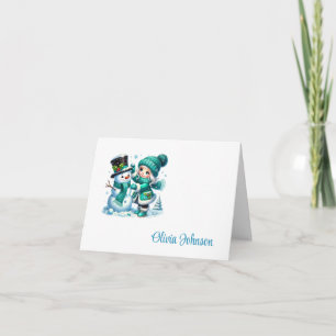 Cartões de Notas Dobrados com Nome Personalizado d