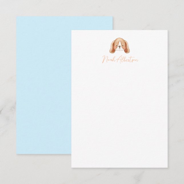 Cartões de Notas para Cachorro Puppy (Frente/Verso)