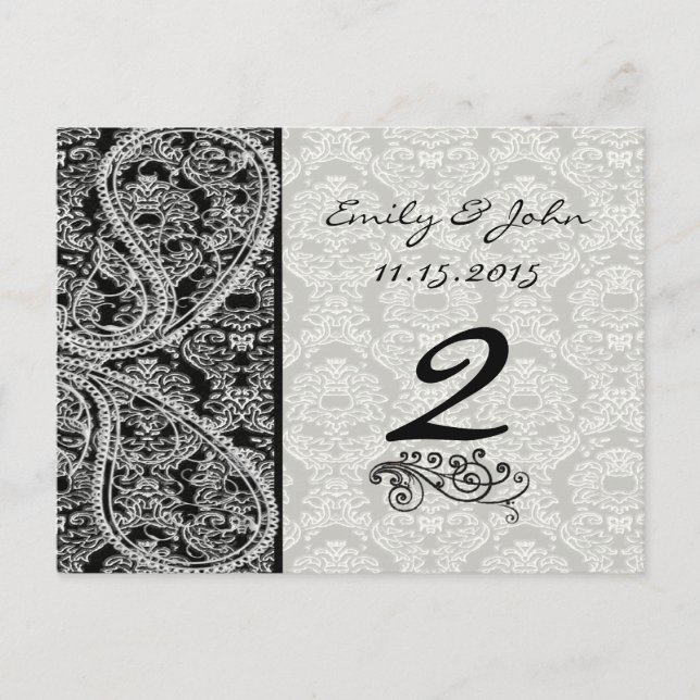 Cartões de Número da Tabela do Casamento tema dama (Frente)