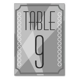 Cartões de Número da Tabela do Estilo de Hollywood