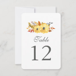 Cartões de Número de Mesa com Flores em Aquarela
