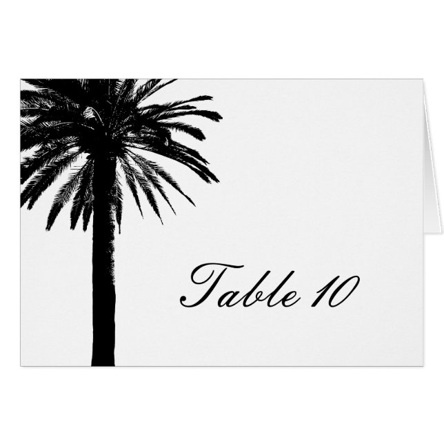 Cartões de número de mesa com palmeira para recepç (Frente horizontal)