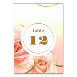 Cartões de Número de Mesa com Rosas Cor-de-Rosa El