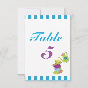 Cartões de Número de Mesa de Aniversário de Xícara