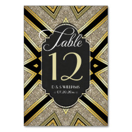 Cartões de Número de Mesa de Casamento Art Deco Go
