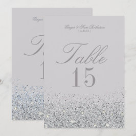 Cartões de Número de Mesa de Casamento com Brilho