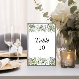 Cartões de Número de Mesa de Casamento com Folhage