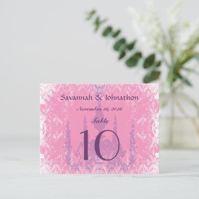 Cartões de Número de Mesa de Casamento Cristal Ant (Em pé/Frente)
