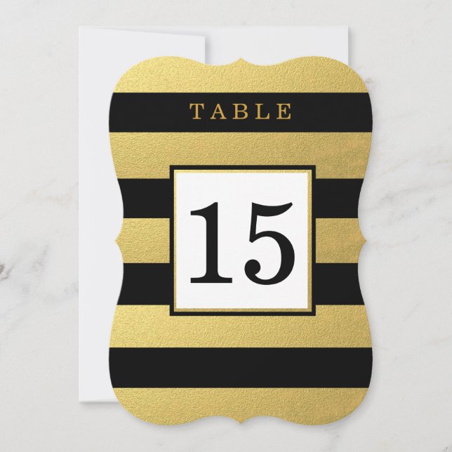 CARTÕES DE NÚMERO DE MESA DE CASAMENTO DOURADO CHI (Frente)