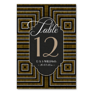 Cartões de Número de Mesa de Casamento em Bronze D
