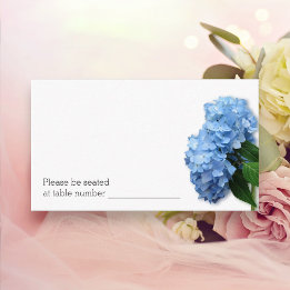 Cartões de Número de Mesa de Casamento Floral Azul
