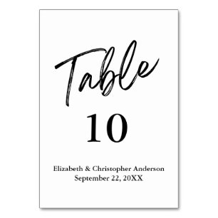 Cartões de Número de Mesa de Casamento Minimalista