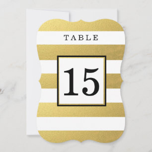 CARTÕES DE NÚMERO DE MESA DE NOIVA DOURADO CHIC