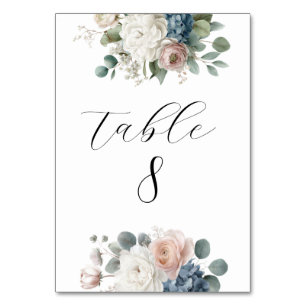 Cartões de Número de Mesa Florais Personalizáveis