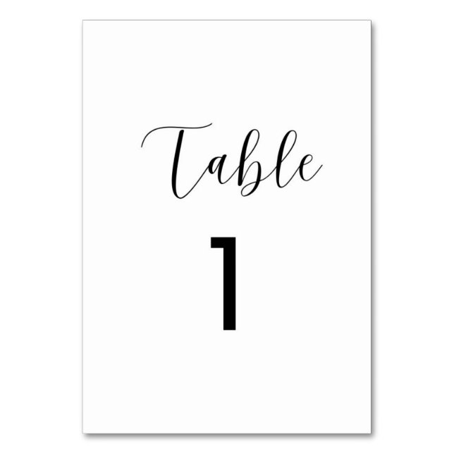Cartões de Número de Mesa Minimalistas (Frente)