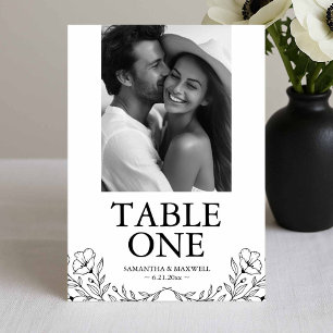 Cartões de Número de Mesa para Foto de Casamento P