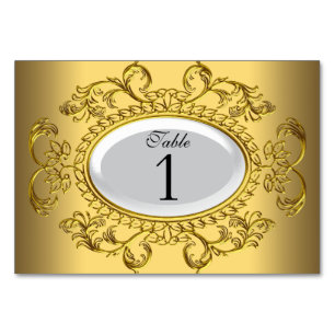Cartões de Número de Mesa Royal Branco Dourado