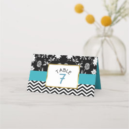 Cartões de Número de Tabela Casada Negra e Azul