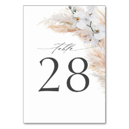 Cartões de Número de Tabela Casada Pampas Grass