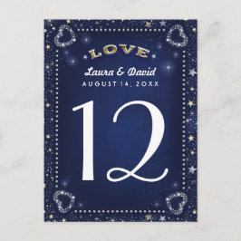 Cartões de Número de Tabela de Amor Branco e Doura