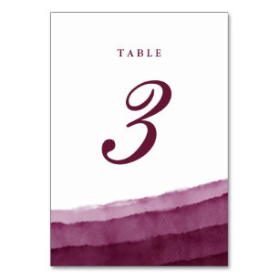 Cartões de Número de Tabela de Casamento de Aquare