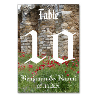 Cartões de Número de Tabela de Casamento de Castel