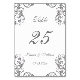 Cartões de Número de Tabela de Casamento | Design 