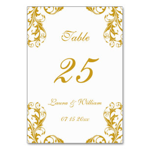 Cartões de Número de Tabela de Casamento Design