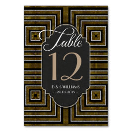 Cartões de Número de Tabela de Casamento Dourado d