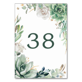 Cartões de Número de Tabela de Casamento Dourado e