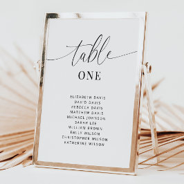 Cartões de Número de Tabela de Casamento Elegante